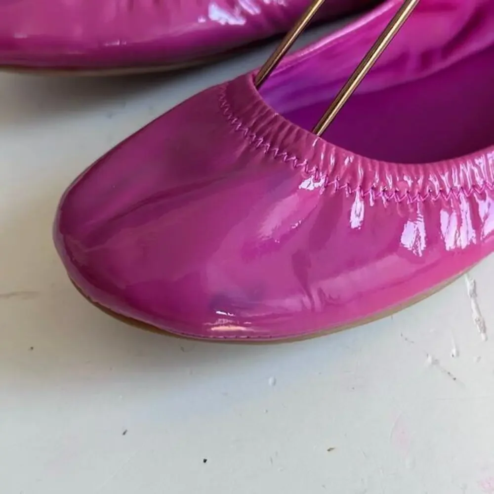Tory Burch ballet flats size 7 pink Mini Packable patent leather lightweight‎